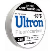 Леска ULTRON Fluorocarbon  0,12 мм 1.4 кг 25 м прозрачная