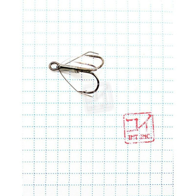 Крючок KOI "WEEDLESS TREBLE HOOK ", размер 1/0 (INT), цвет BN, тройник незацепляйка (5 шт.)