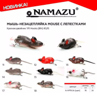 Мышь-незацепляйка Namazu MOUSE с лепестками, 76 мм, 26 г, цв.17, двойник YR Hooks (BN) #2/0