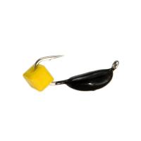Мормышка безнасад. ЯМАН "Банан" черный, d-3 мм, вес 0,5 г, ядреный кубик желтый