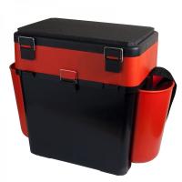 Ящик для зимней рыбалки "FishBox" Helios с навесными карманами, 19 л, оранжевый