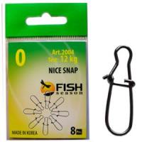 Застежка "FISH SEASON" Nice №0 12кг 8шт 2004-0F