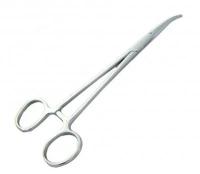 Зажим-корнцанг рыболовный загнутый "KAIDA" L-180 мм, нерж. сталь