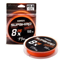 Шнур плетеный Namazu "Supahiro" 8Х, L-100 м, d-0,14 мм, test-7,6 кг, оранжевый