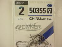 Крючок OWNER 50355 Chinu w/eye BC №2 (9 шт.)