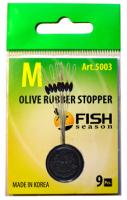 Стопор "FISH SEASON" резиновый оливка №M 9шт 5003-MF