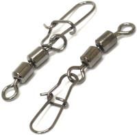 Вертлюг двойной с застежкой Namazu HS 2X ROLLING SWIVELS WITH NICE SNAP, цв. BN, р. 8, test-9 кг (уп