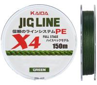 Плетёный шнур "KAIDA" JIG LINE PE 4Х 150 м 0.16 мм зелёный