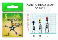 Застежка "FISH SEASON" с вертлюгом пластик №M 14кг 5шт 5011-MF