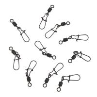 Вертлюг с застеж. Namazu Pro ROLLING RIBBED SWIVEL WITH NICE SNAP, цв. Carbon, р. 3, 57 кг (10 шт.)