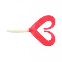 Твистер YAMAN PRO Loop-Two, р.3 inch, цвет #05 - White with red tail (уп.5 шт)