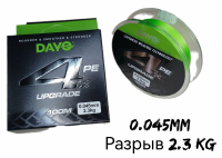 Плетёный шнур DAYO 4X PE Upgrade Nano Braid fluoro-green 100 м 0.045 мм