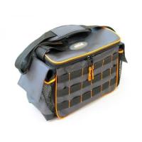 Сумка рыболовная "СЛЕДОПЫТ" Base Lure Bag L, 36х22х15 см, цв. серый + 3 коробки Luno 20