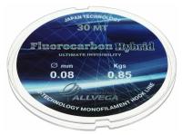 Леска "ALLVEGA" Fluorocarbon Hybrid 0.08 30м