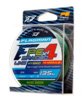Леска плет. "FLAGMAN" PE Hybrid F4 0.10 135м 4.6кг Moss Green 26135-010