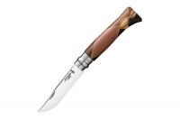 Нож Opinel №8 Chaperon, нерж сталь, полированный клинок, рукоять африканское дерево, футляр