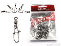 Вертлюг с застежкой Namazu ROLLING SWIVEL WITH NICE SNAP, цв. BN, р. 2, test-65 кг (уп.10 шт)