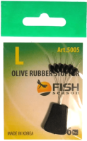 Стопор "FISH SEASON" резиновый оливка №L 6шт 5005-LF