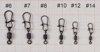 Вертлюг с застежк. Namazu Pro ROLLING RIB SWIVEL WITH NICE SNAP, цв. Carbon, р. 10, test-13 кг