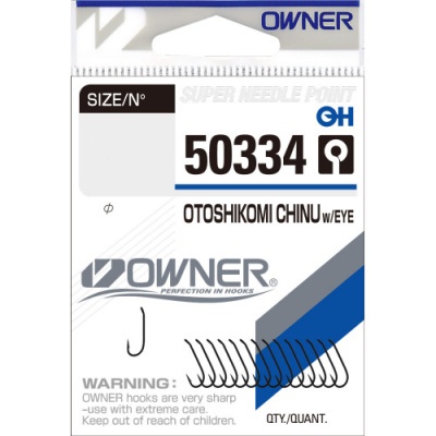 Крючок OWNER 50334 Otoshikomi Chinu w/eye №18 15шт