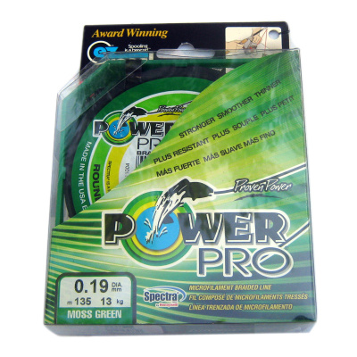 Леска плетеная Power Pro 135м зеленая 0,19/13кг