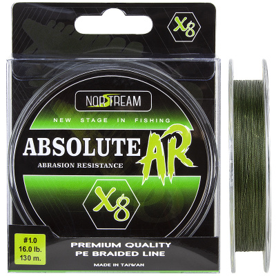 Леска плет. "NORSTREAM" Absolute AR 8X #1.0 130м green