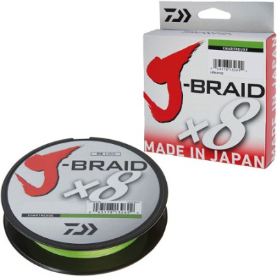Леска плет. "DAIWA" J-Braid X8 chartreuse 0.06 150м