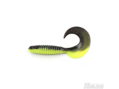 Твистер YAMAN Spiral, р.5 inch, цвет # 32 - Black Red Flake/Chartreuse (уп. 5 шт.)