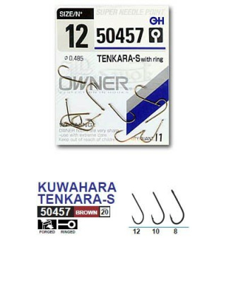 Крючок OWNER 50457 Tenkara Straight w/eye brown №12 (11 шт.)