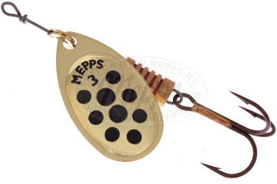 Блесна "MEPPS" Aglia Decoree PTS №3 Gold/Black 6.5 гр.