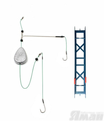 Оснастка фидерная Яман «Донка №2», груз ложка 60 гр. отвод 12 см, шнур 0,25 мм, кр.4