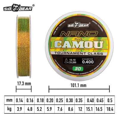 Леска "SibBear" Nano 3D Camou 0.50 100м