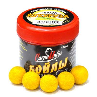 Бойлы "CarpoMafia" пылящие d18мм Кукуруза 100мл (банка)
