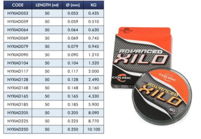 Леска COLMIC "XILO Advanced" мт.50 - 0,225 мм - 8,77 кг