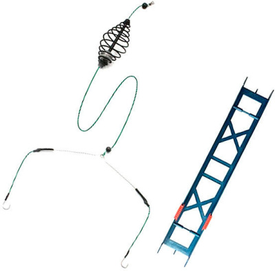 Оснастка фидерная Яман «Карп», кормушка 20 гр. 55 мм, коромысло 16 см, шнур 0,15 мм, кр.№8