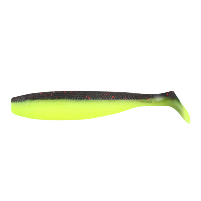 Виброхвост YAMAN PRO Sharky Shad, р.5,5 inch, цвет #32 - Black Red Flake/Chartreuse  (уп 5 шт.)