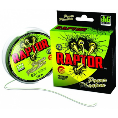 Леска плет. "POWER PHANTOM" Raptor PE зелен. fluo 0.14 135м