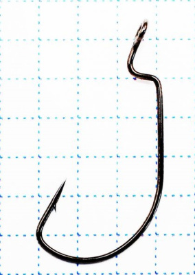 Крючок KOI "WIDE RANGE WORM", размер 1 (INT), цвет BN, офсетный (10 шт.)