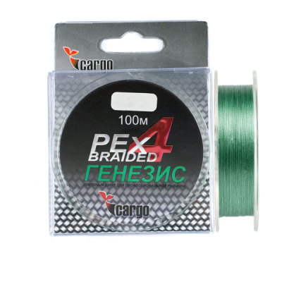 Плетеный шнур "Cargo" Генезис PEx4 0,06 мм 3,1кг 100 м