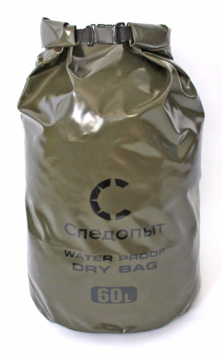 Гермомешок "СЛЕДОПЫТ - Dry Bag" без лямок, 60 л, ПВХ, цв. хаки