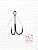 Крючок KOI "WEEDLESS DOUBLE HOOK", размер 1/0 (INT), цвет BN, двойник незацепляйка (5 шт.)