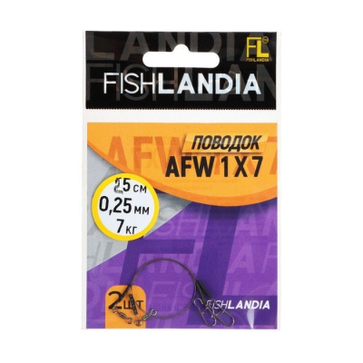 Поводок "Fishlandia" AFW 1*7 0.25мм 25см 7кг 2шт