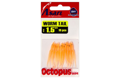 Октопус Asari Worm Tail 1.5" (#02-Orange)															