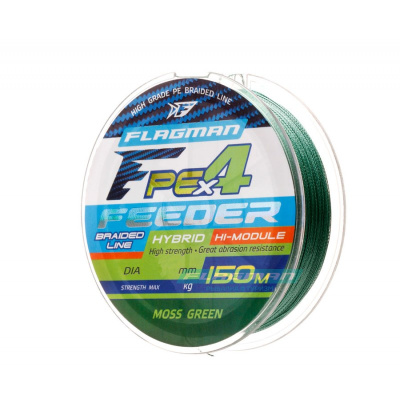 Леска плет. "FLAGMAN" PE Hybrid F4 Feeder 0.14 150м 7кг Moss Green 29150-014