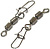 Вертлюг двойной с застежкой Namazu HS 2X ROLLING SWIVELS WITH NICE SNAP, цв. BN, р. 8, test-9 кг (уп