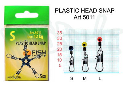 Застежка "FISH SEASON" с вертлюгом пластик №M 14кг 5шт 5011-MF