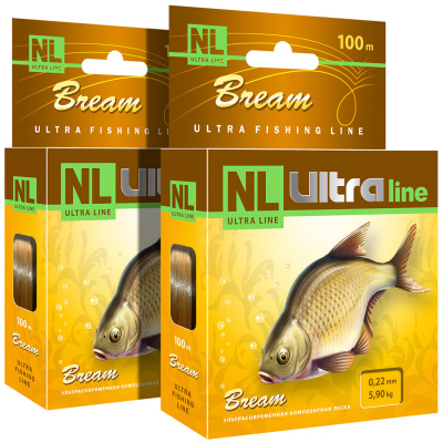 Леска "AQUA" NL Ultra Bream лещ 0.20 100м