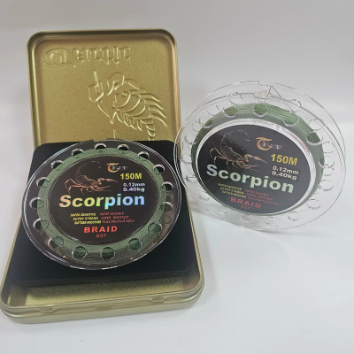 Плетёный шнур SCORPION Braid PE 4Х 0.14 мм 150 м зелёный