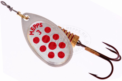 Блесна "MEPPS" Aglia Decoree PTS №3 Silver/Red 6.5 гр.