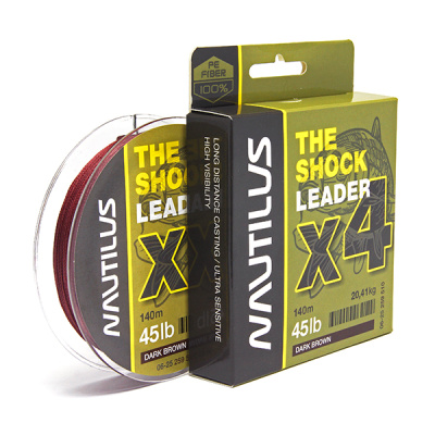 Леска плет. "NAUTILUS" The Shock Leader Dark brown 0.40мм 140м